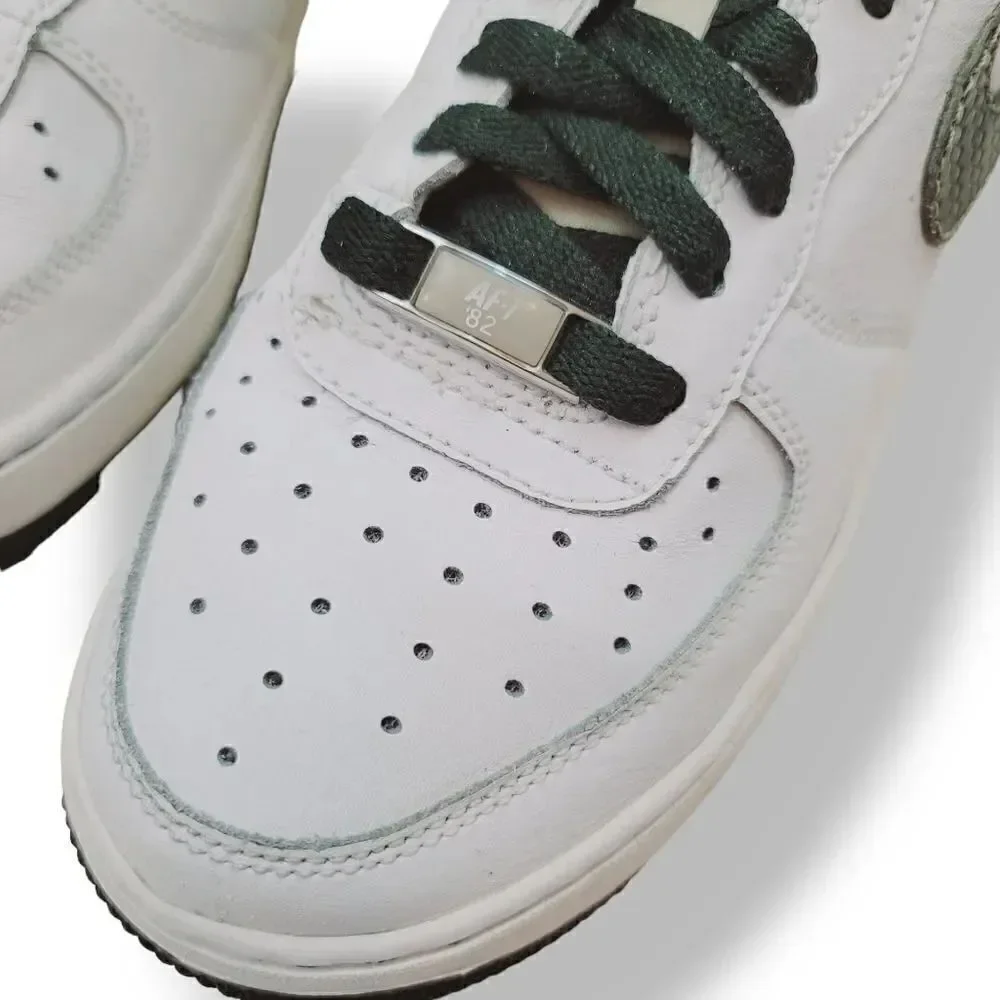 Vintage Y2K Nike Air Force 1 '07 White Dark Army Green Tweed 314192-132 Y5.5/ W7